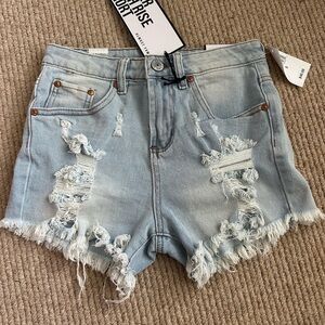 NEW almost famous Distressed Light Blue Denim Shorts